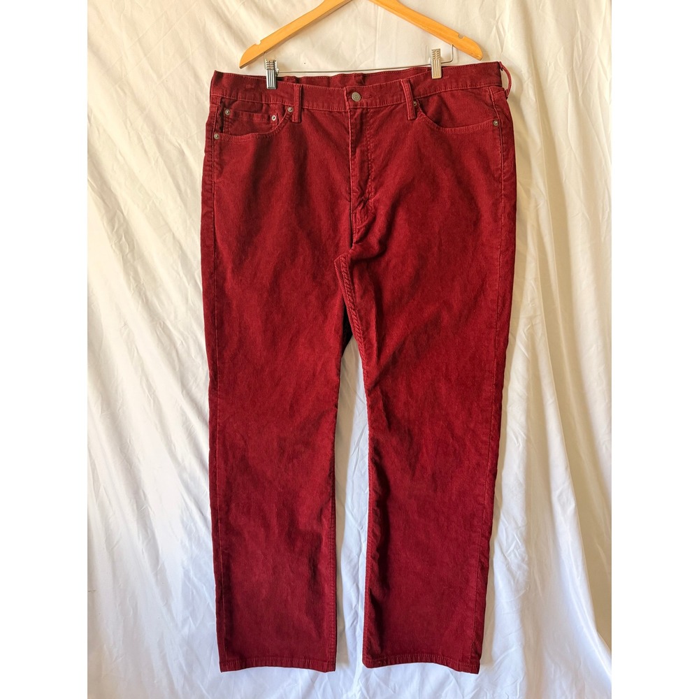 Levis 514 Straight Fit Corduroy Pants Burgundy Red Mens 42x32